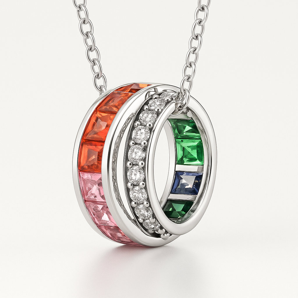 Kaleidoscope Jeweled Pendant Necklace