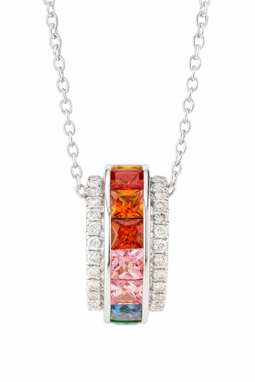 Kaleidoscope Jeweled Pendant Necklace