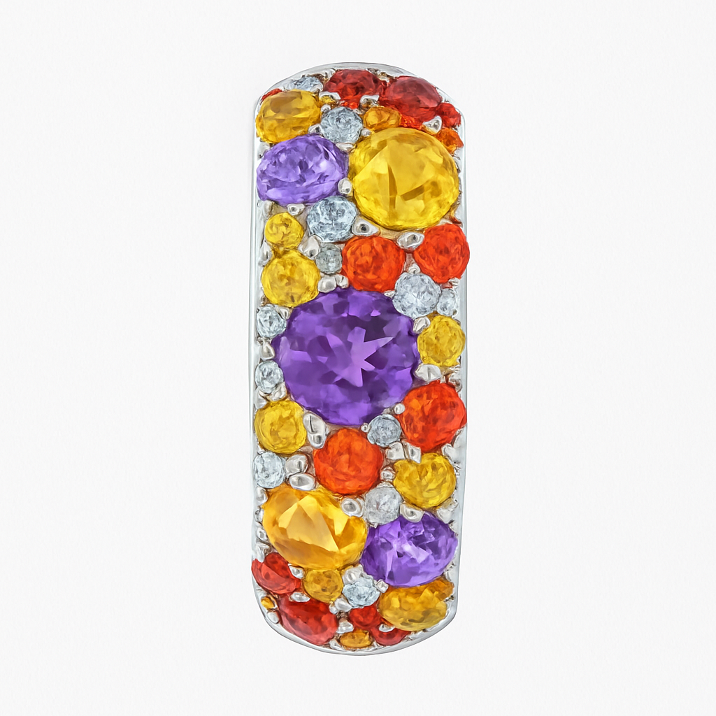 Kaleidoscope Sunset-Inspired Gemstone Hoop Earrings 