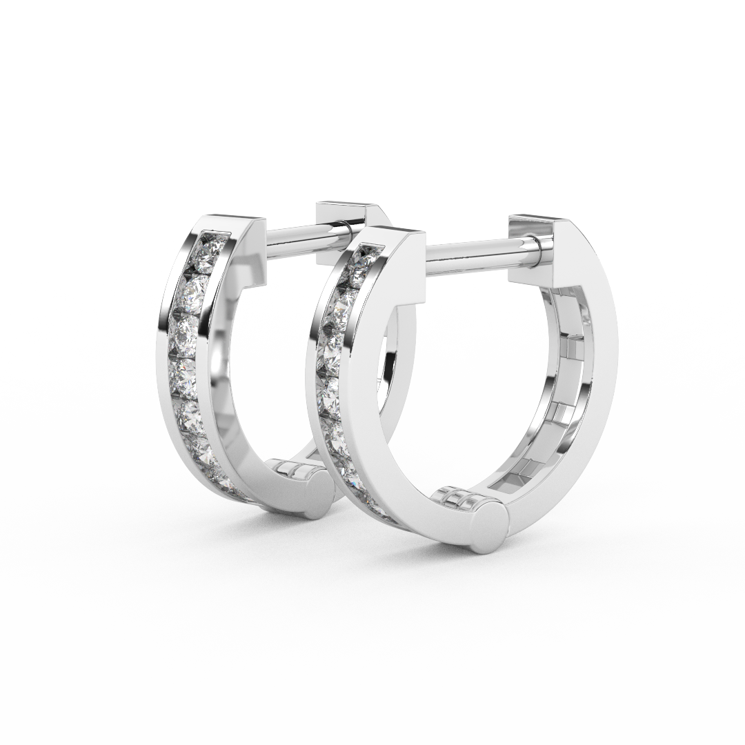 2/9 Cttw Round Cut Certified Natural Diamond Hoop Earrings | 14kt Gold - Fehu Jewels