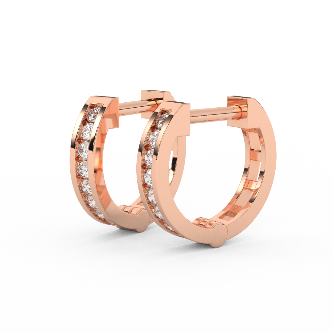 2/9 Cttw Round Cut Certified Natural Diamond Hoop Earrings | 14kt Gold - Fehu Jewels