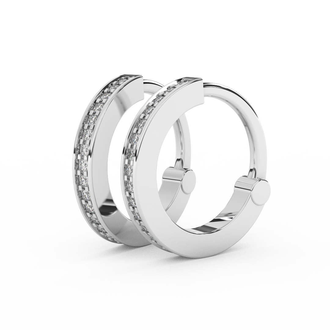 Stunning 0.08 Cttw Round Diamond Huggies Hoop Earrings | Elevate Your Style In 14kt Gold - Fehu Jewels