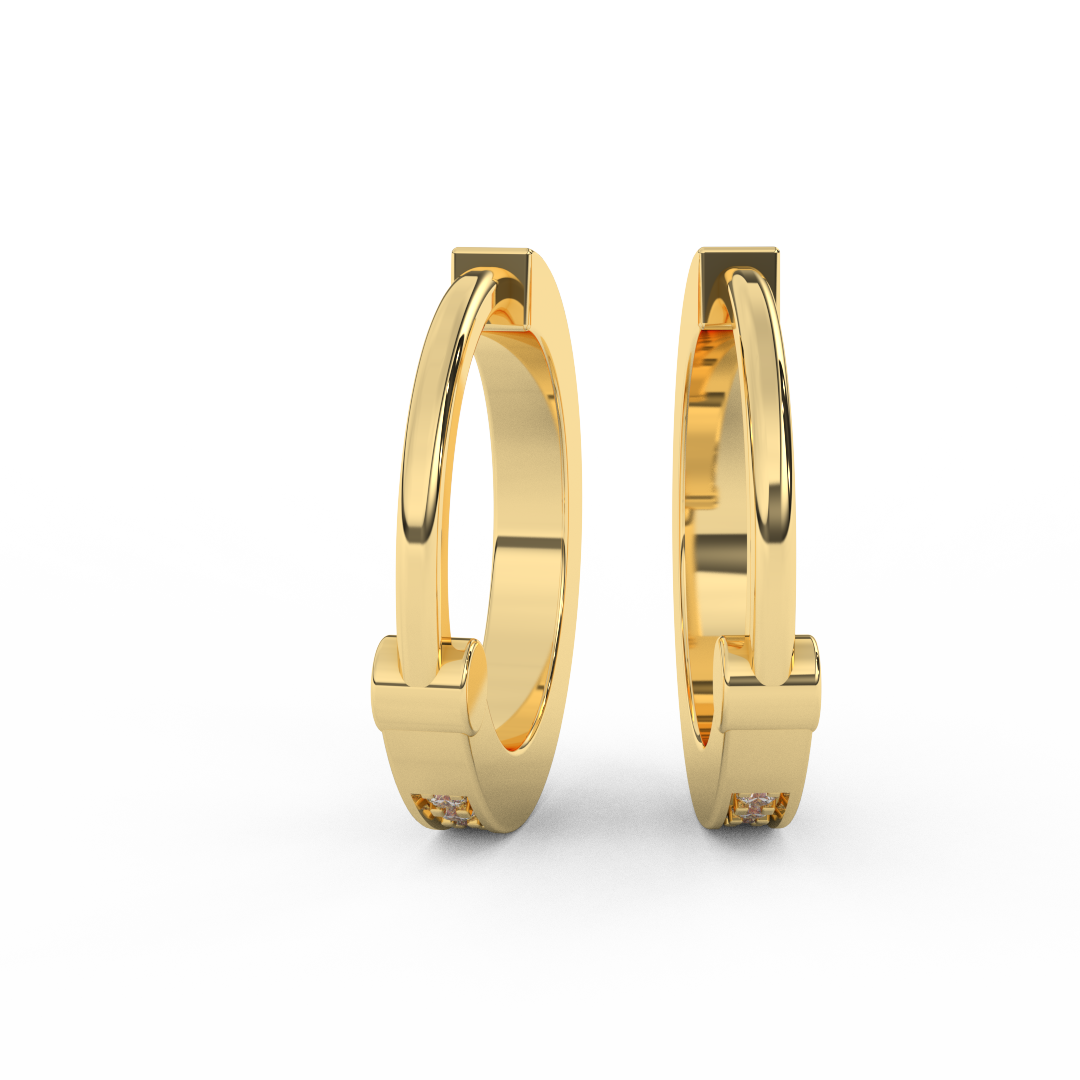 Stunning 0.08 Cttw Round Diamond Huggies Hoop Earrings | Elevate Your Style In 14kt Gold - Fehu Jewels