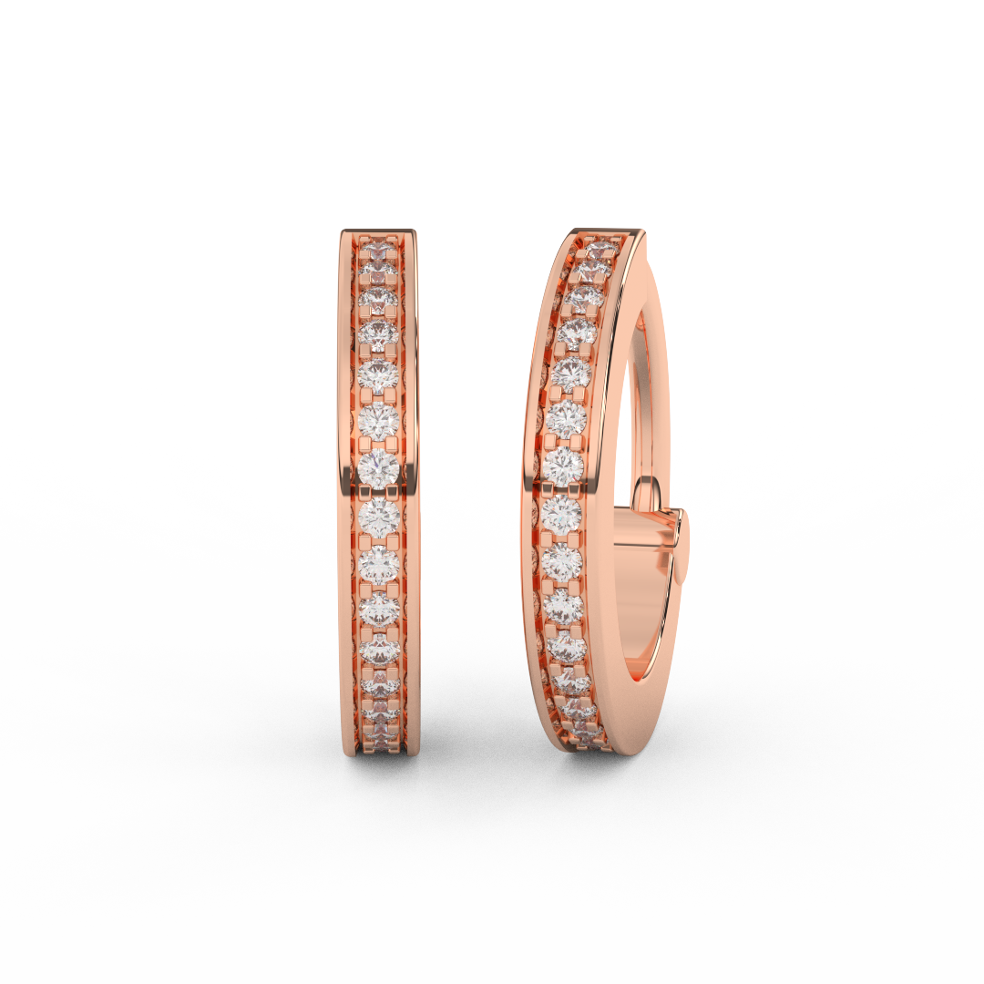 Stunning 0.08 Cttw Round Diamond Huggies Hoop Earrings | Elevate Your Style In 14kt Gold - Fehu Jewels