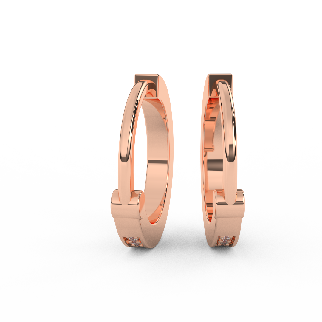 Stunning 0.08 Cttw Round Diamond Huggies Hoop Earrings | Elevate Your Style In 14kt Gold - Fehu Jewels