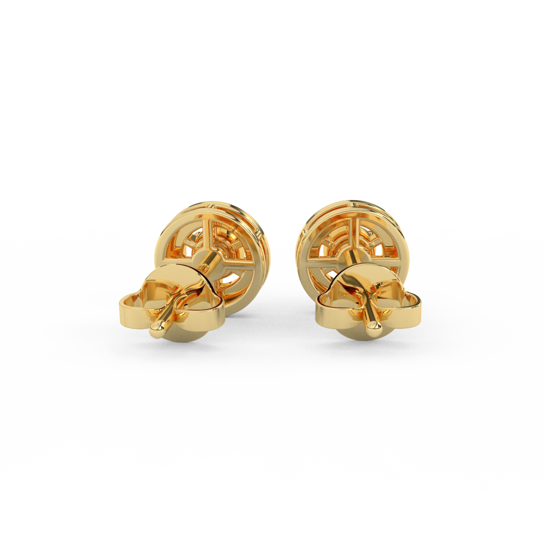 5/9 Cttw Round Cut Certified Natural Diamond Stud Halo Earrings | 14kt Gold - Fehu Jewels