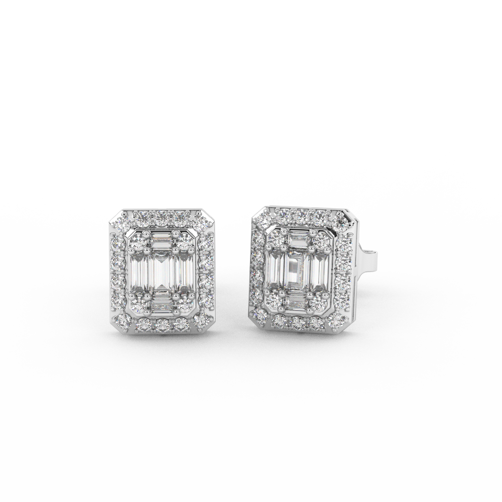 1/3 Cttw Certified Diamond Square Stud Earrings | Crafted In 14kt Gold