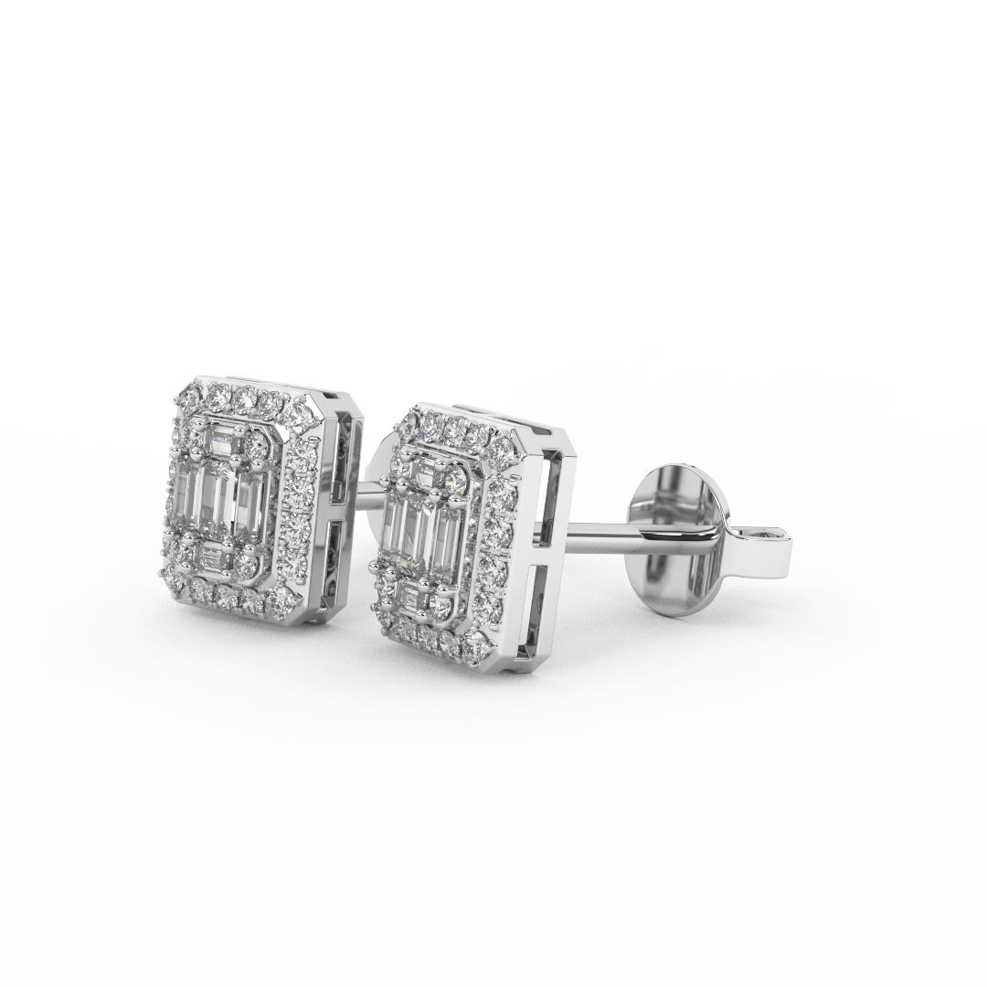 1/3 Cttw Certified Diamond Square Stud Earrings | Crafted In 14kt Gold - Fehu Jewels