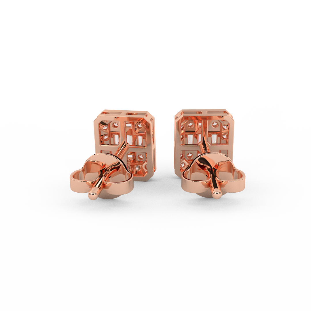1/3 Cttw Certified Diamond Square Stud Earrings | Crafted In 14kt Gold - Fehu Jewels