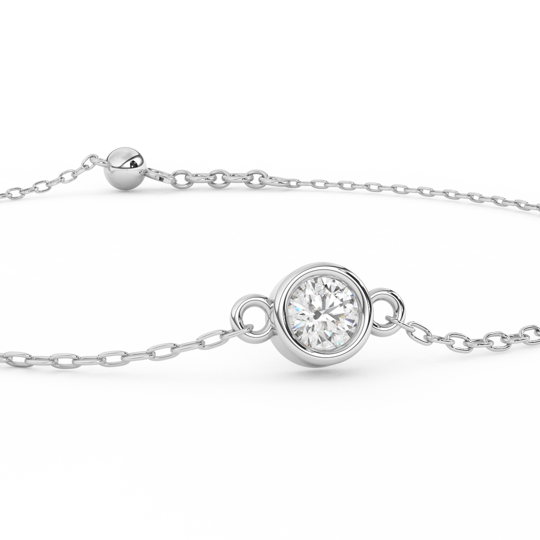 1/7 Cttw Certified Diamond Bezel-Set Bracelet In 14KT Gold - Fehu Jewels