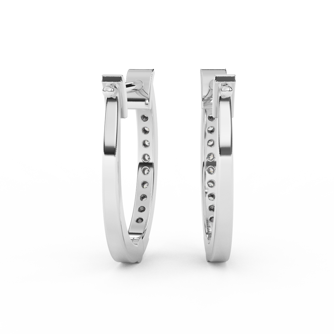 1/5 Cttw Round Diamond Hoop Earrings | Effortless Glamour In 14kt Gold - Fehu Jewels