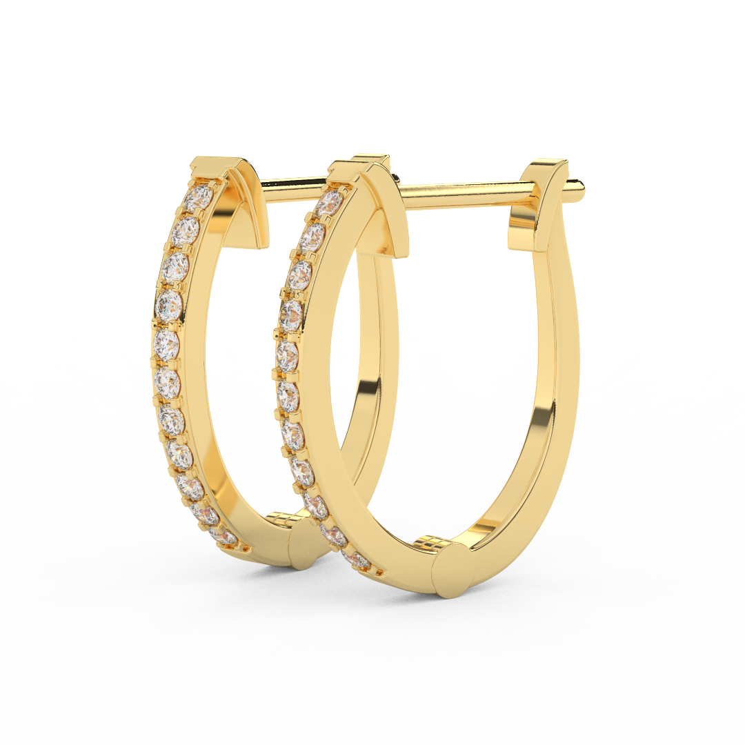1/5 Cttw Round Diamond Hoop Earrings | Effortless Glamour In 14kt Gold - Fehu Jewels