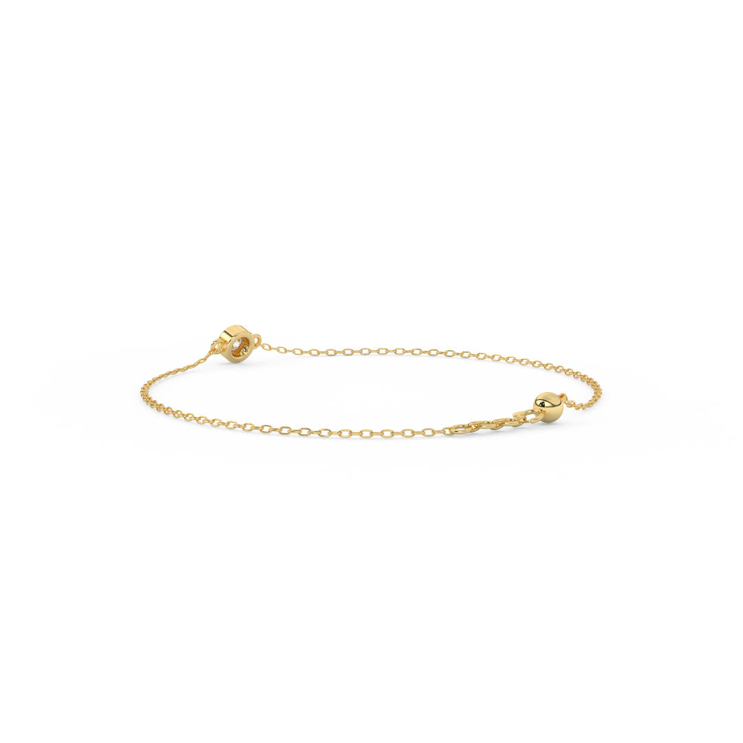1/7 Cttw Certified Diamond Bezel-Set Bracelet In 14KT Gold - Fehu Jewels