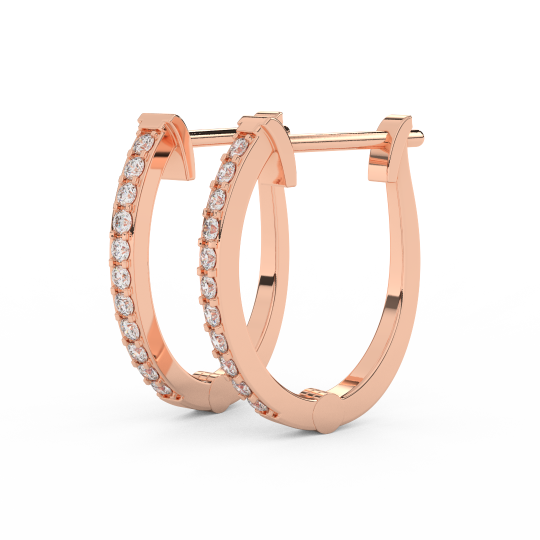 1/5 Cttw Round Diamond Hoop Earrings | Effortless Glamour In 14kt Gold - Fehu Jewels