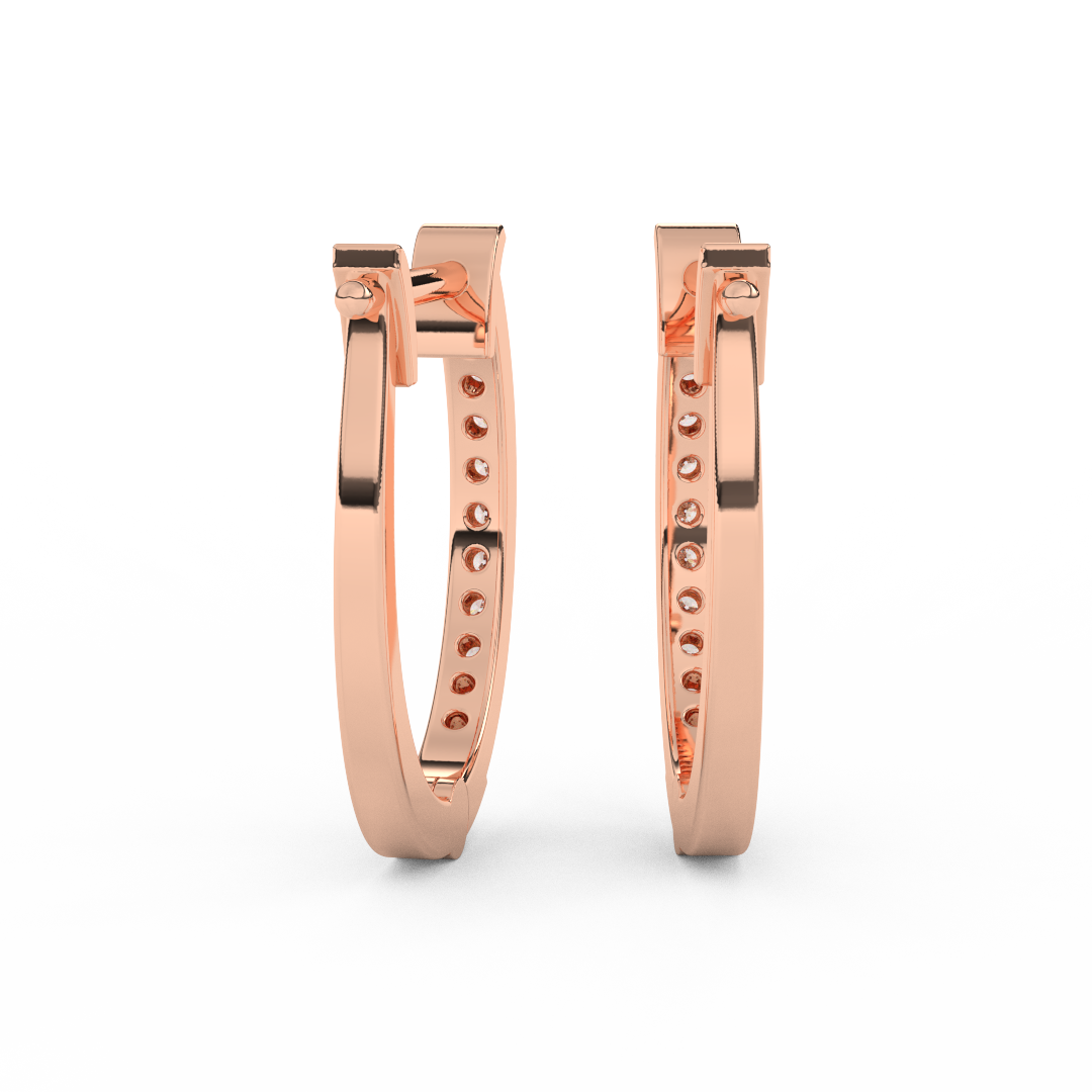 1/5 Cttw Round Diamond Hoop Earrings | Effortless Glamour In 14kt Gold - Fehu Jewels