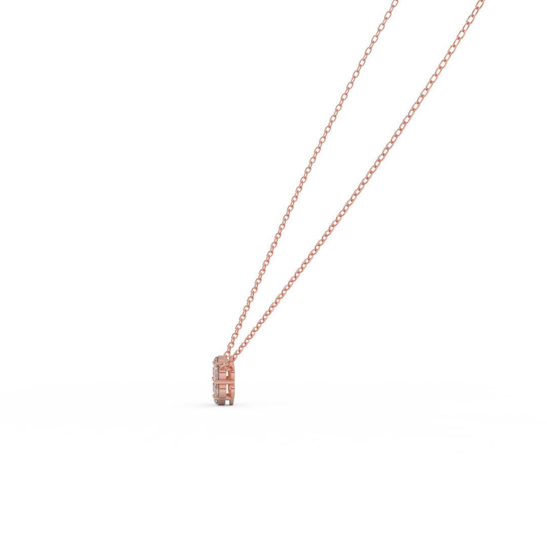 0.50 Cttw Natural Diamond Flower Pendant Necklace for Women | Crafted in 14K Rose, White, and Yellow Gold | Cluster Diamond Necklace, Perfect Gift for Her - Fehu Jewels