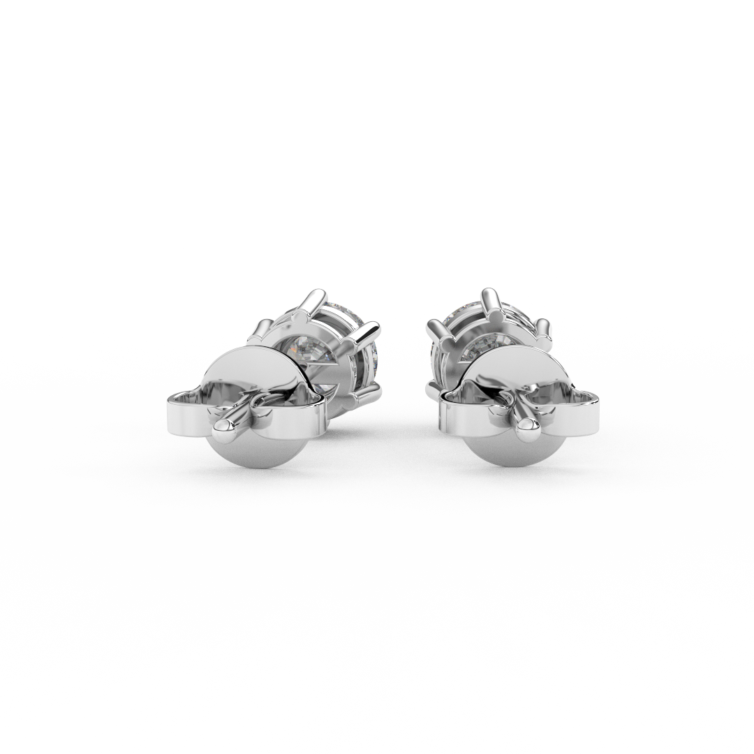 1 1/7 Cttw Round Cut Certified Natural Diamond Solitaire Stud Earrings | 14kt Gold - Fehu Jewels