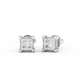 1.00 Cttw Princess Cut Certified Natural Diamond Stud Earrings | 14kt Gold