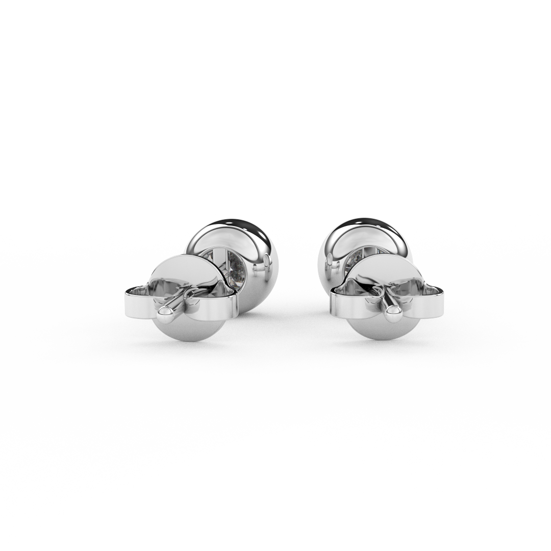 1.0 Cttw Enhanced Round Cut Natural Diamond Stud Earrings | 14kt Gold - Fehu Jewels