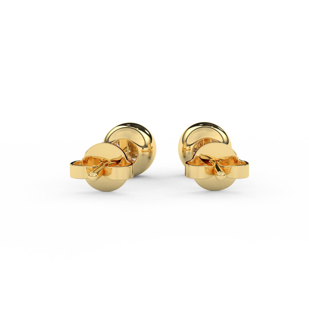 1.0 Cttw Enhanced Round Cut Natural Diamond Stud Earrings | 14kt Gold - Fehu Jewels