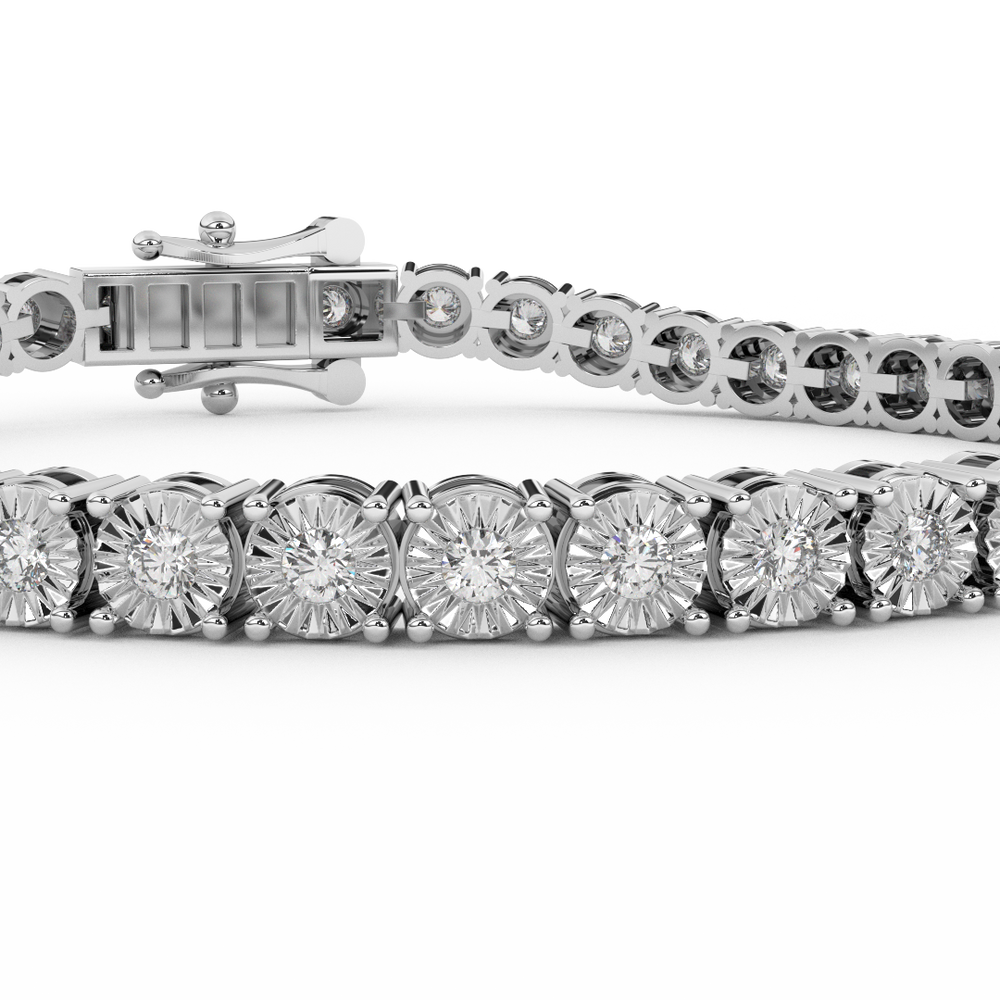 0.93 Cttw Certified Diamond Shared Prong Tennis Bracelet In 14KT Gold