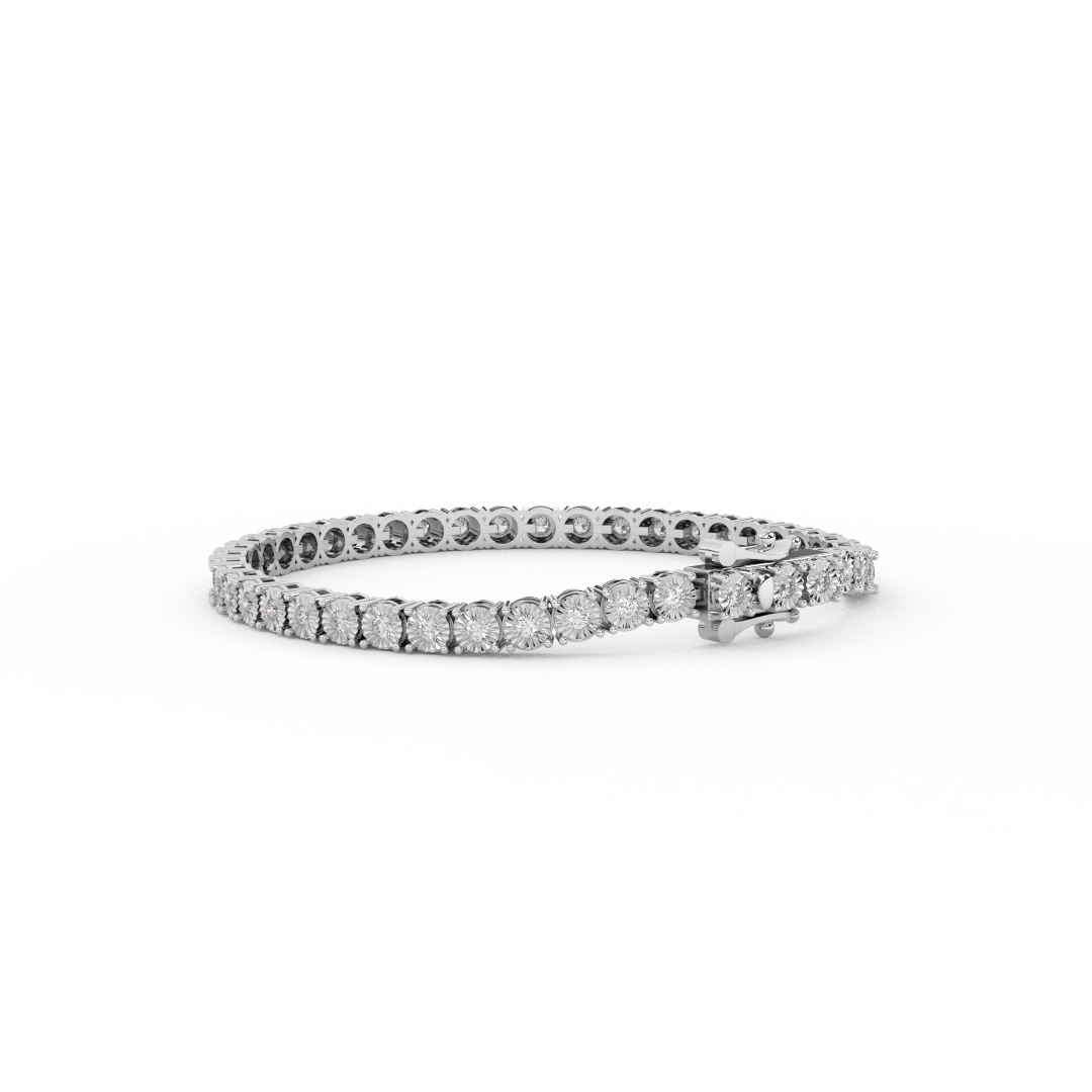 0.93 Cttw Certified Diamond Shared Prong Tennis Bracelet In 14KT Gold - Fehu Jewels