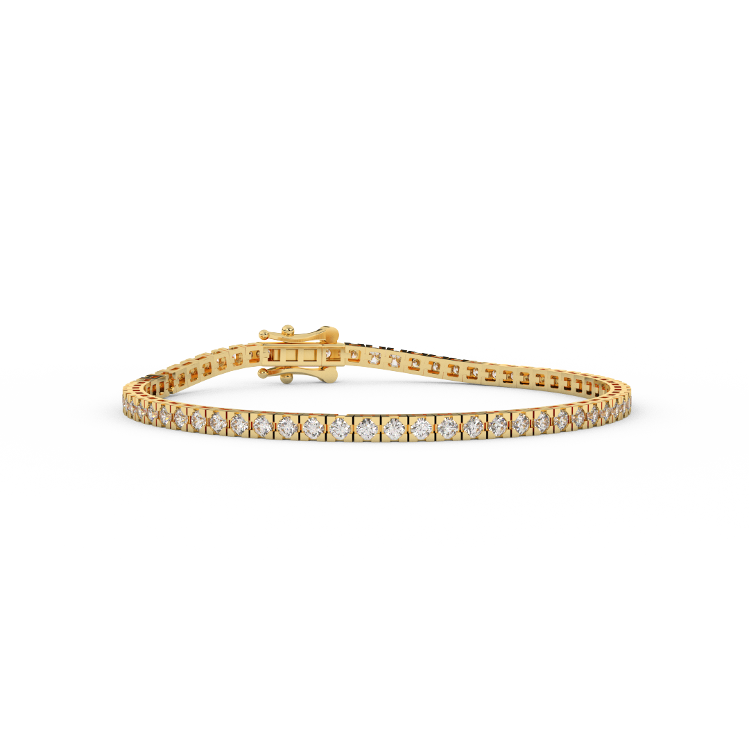 2.93 Cttw Certified Diamond Tennis Bracelet In 14KT Gold - Fehu Jewels