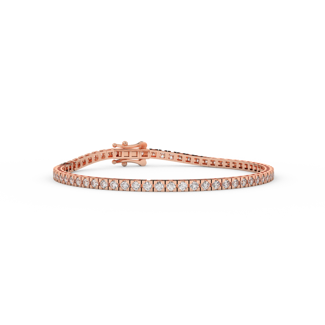 2.93 Cttw Certified Diamond Tennis Bracelet In 14KT Gold - Fehu Jewels