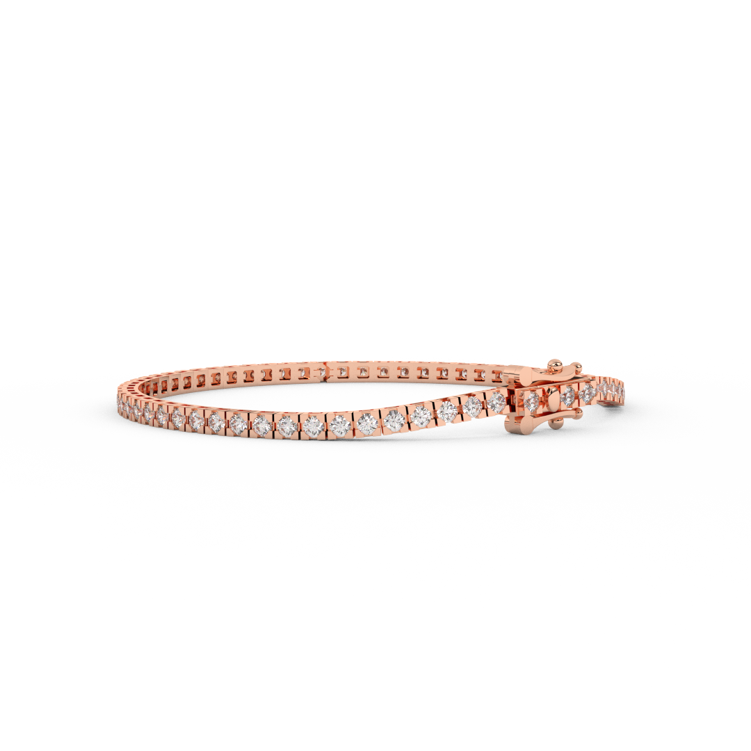 2.93 Cttw Certified Diamond Tennis Bracelet In 14KT Gold - Fehu Jewels