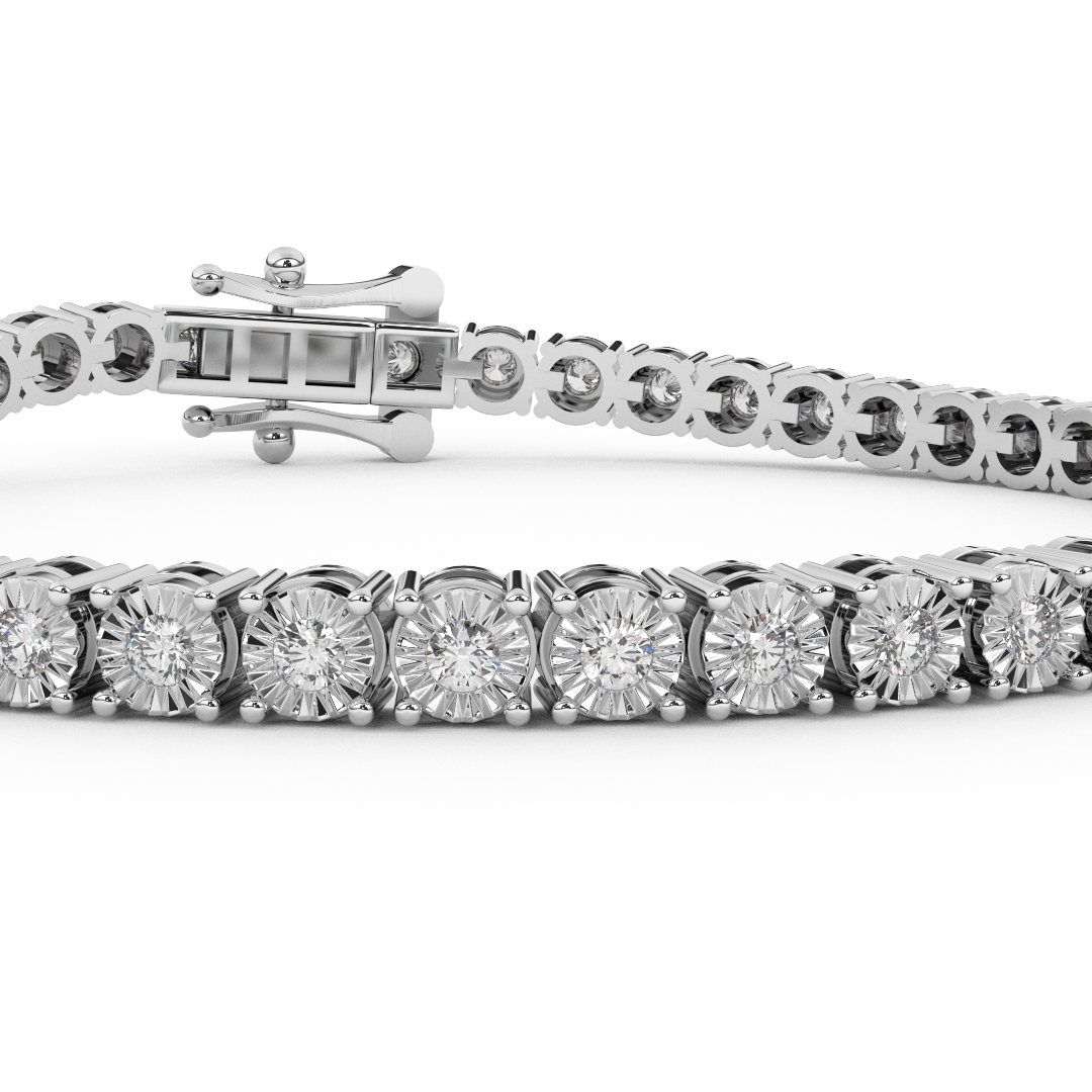 2/3 Cttw Certified Diamond Tennis Bracelet In 14KT Gold - Fehu Jewels