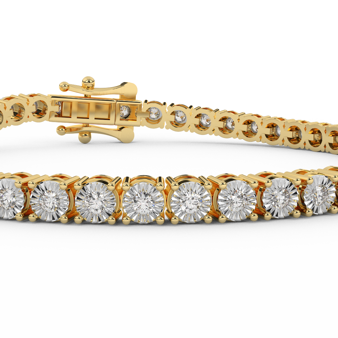 2/3 Cttw Certified Diamond Tennis Bracelet In 14KT Gold - Fehu Jewels