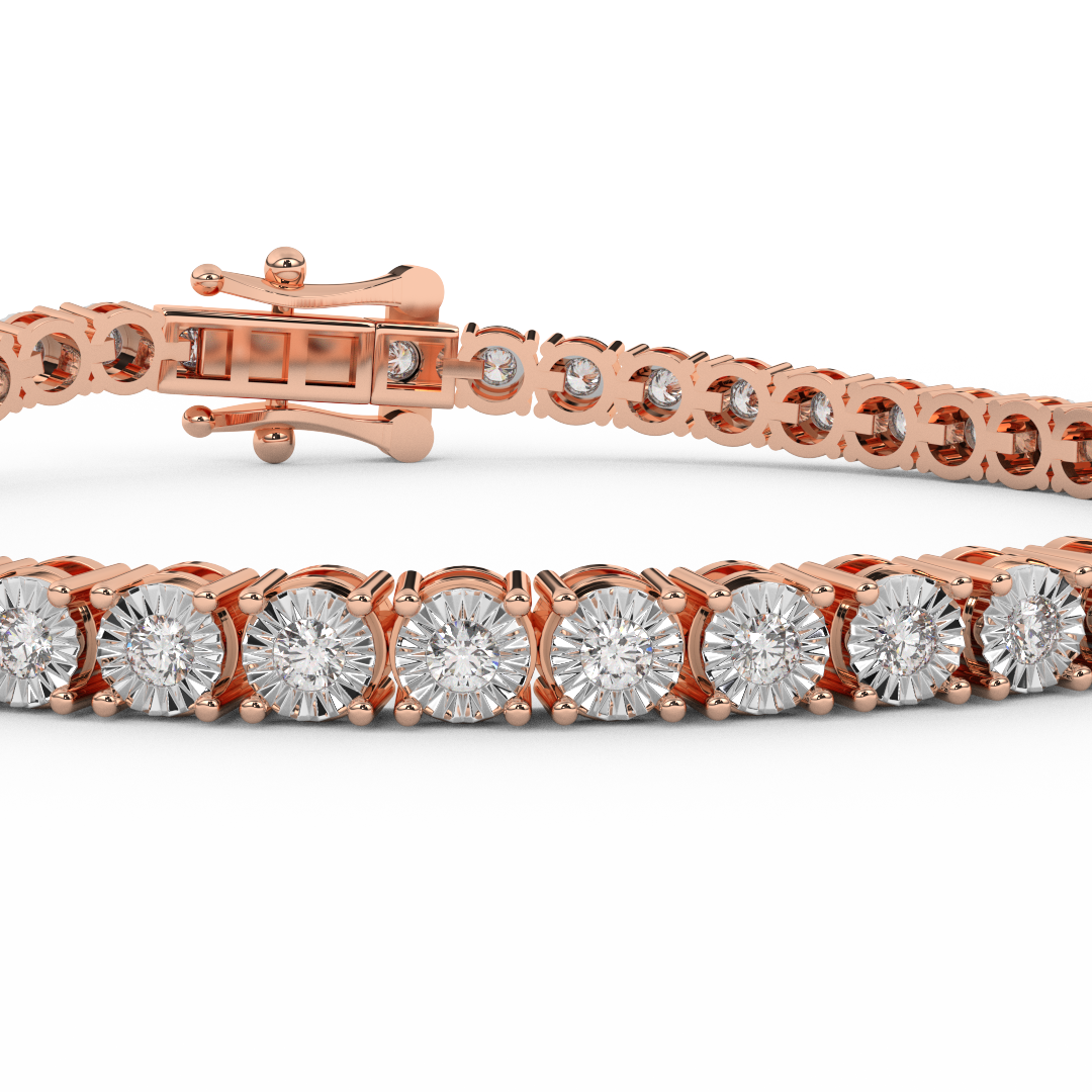 2/3 Cttw Certified Diamond Tennis Bracelet In 14KT Gold - Fehu Jewels