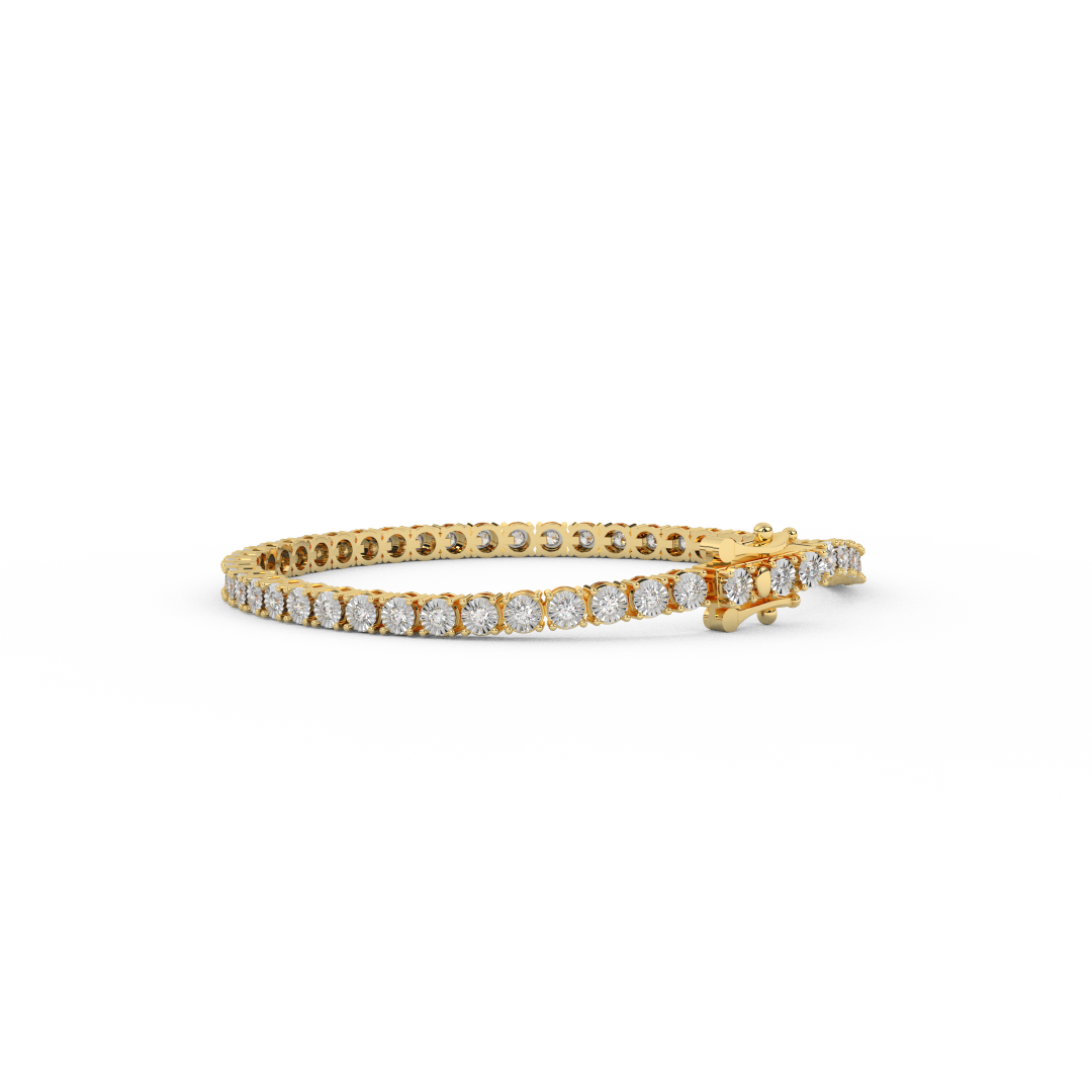 2/3 Cttw Certified Diamond Tennis Bracelet In 14KT Gold - Fehu Jewels