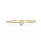 1 2/7 Cttw Certified Diamond Pave-Set Halo Bangle Bracelet In 14KT Gold