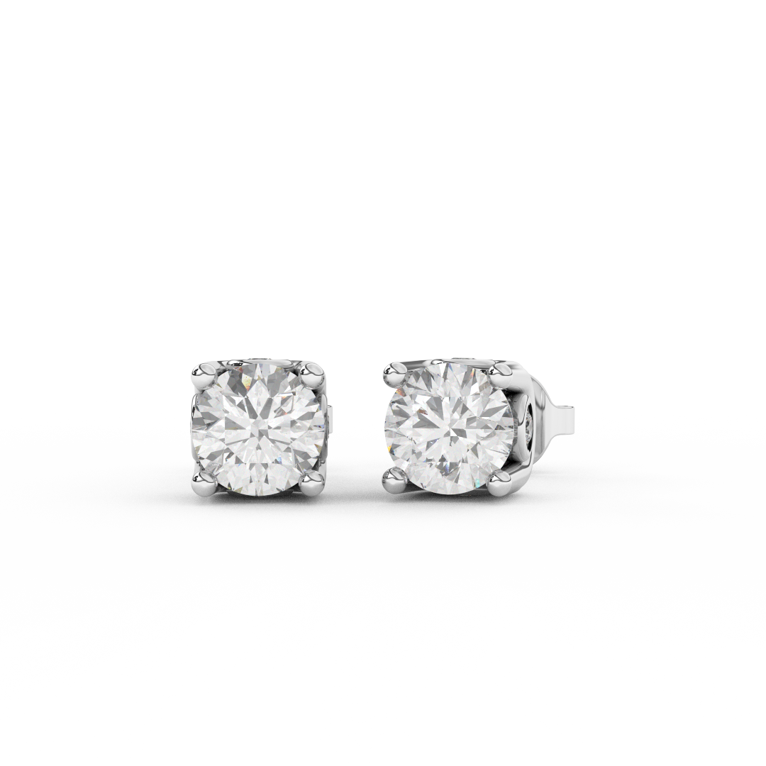 1 3/8 Cttw Round Cut Certified Natural Diamond Designer Stud Earrings | 14kt Gold - Fehu Jewels