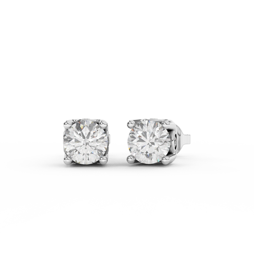 1 3/8 Cttw Round Cut Certified Natural Diamond Designer Stud Earrings | 14kt Gold