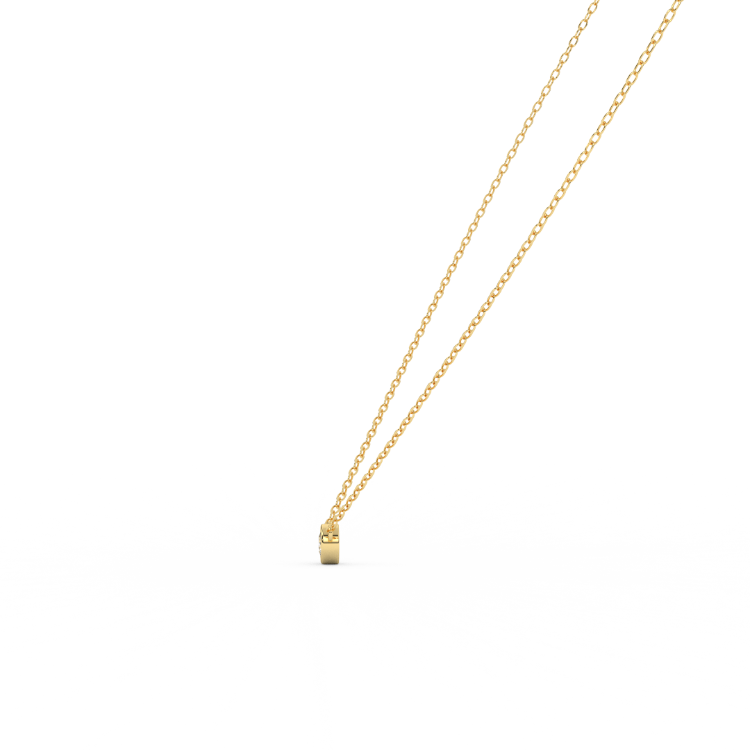 0.17 Ct. Round Cut Natural Diamond Bezel Set - Solitaire Pendant Necklace for Women | Crafted in 14K Rose, White & Yellow Gold | Perfect Gift For Her - Fehu Jewels