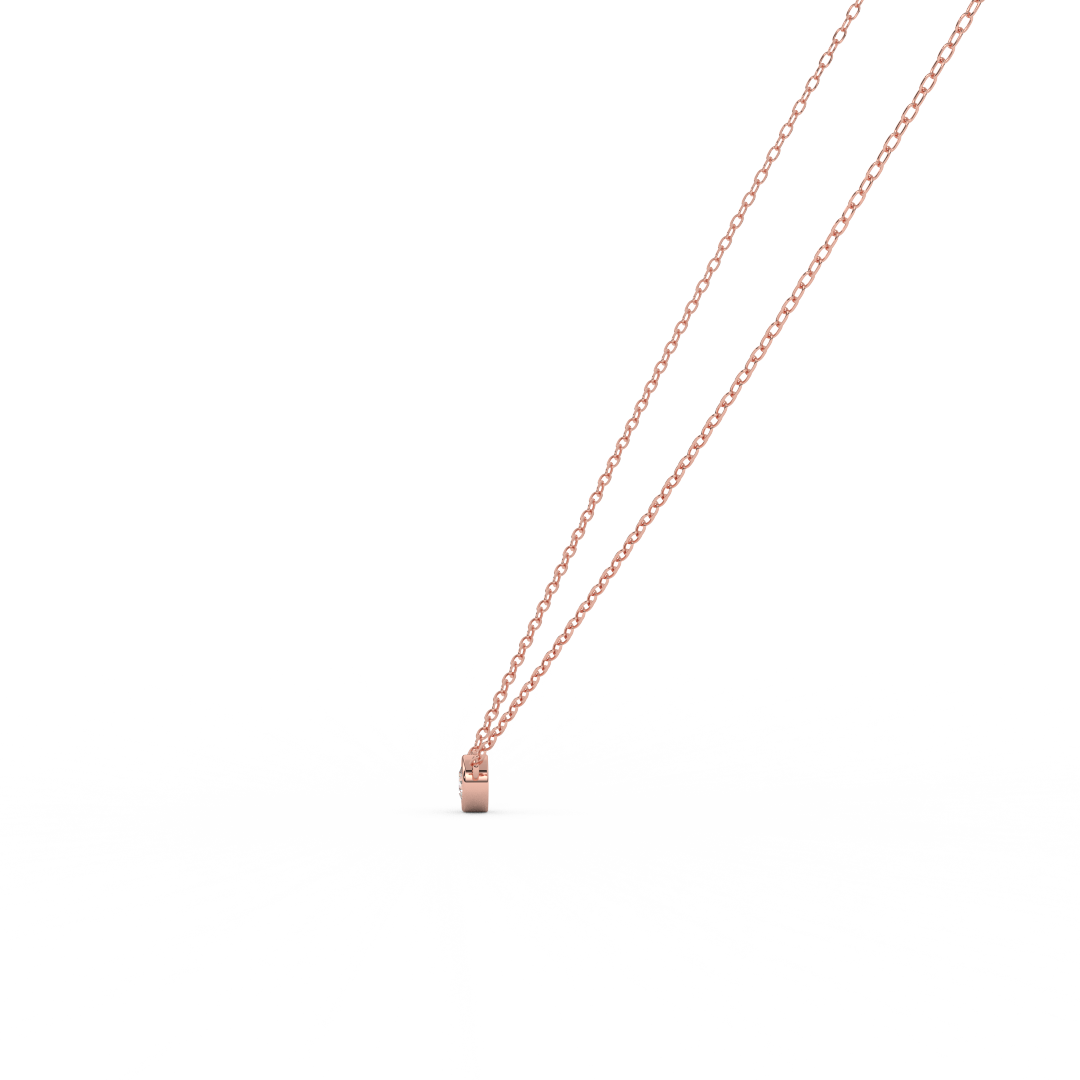 0.17 Ct. Round Cut Natural Diamond Bezel Set - Solitaire Pendant Necklace for Women | Crafted in 14K Rose, White & Yellow Gold | Perfect Gift For Her - Fehu Jewels