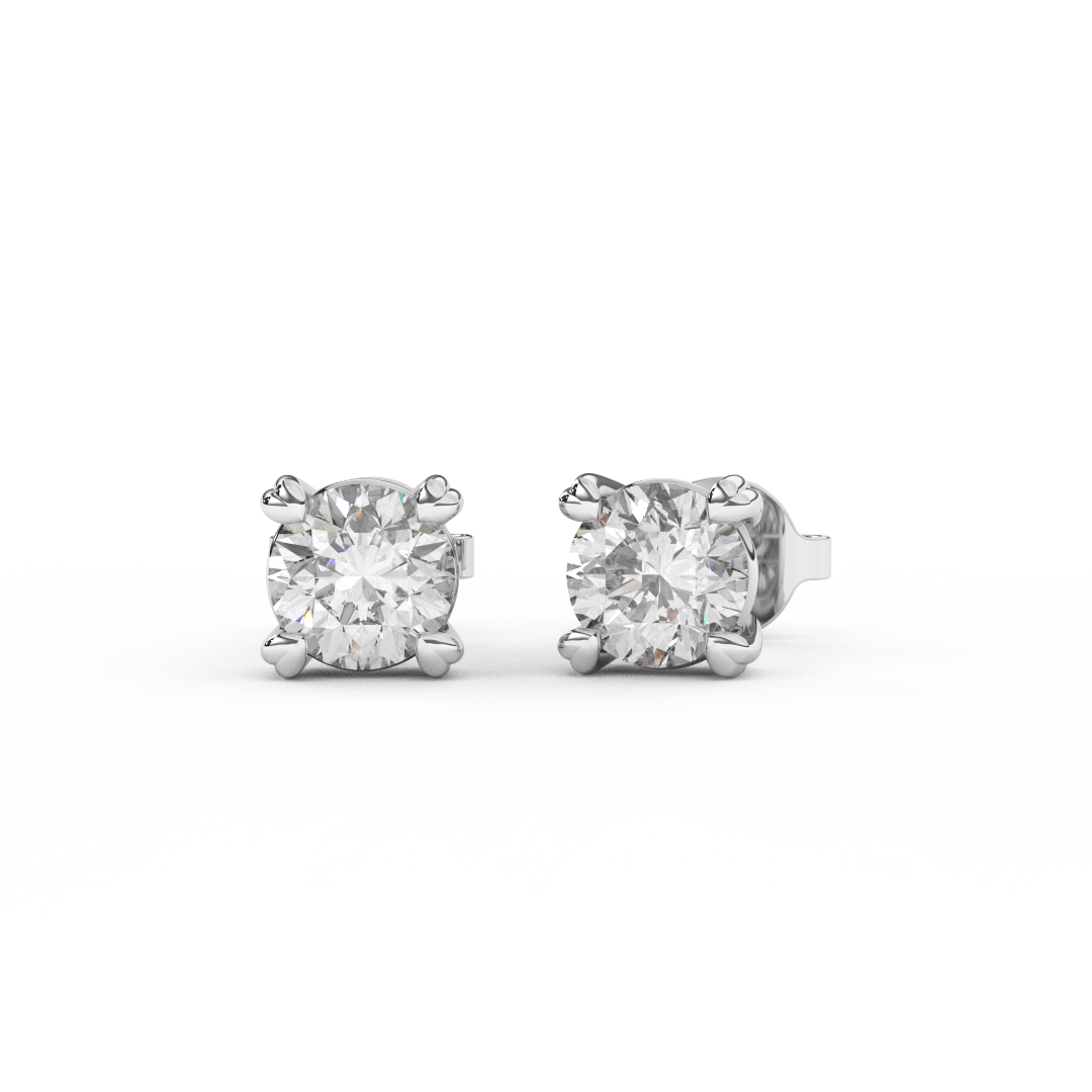 1.00 Carat Certified Natural Diamond Stud Earrings | 14kt Gold - Fehu Jewels