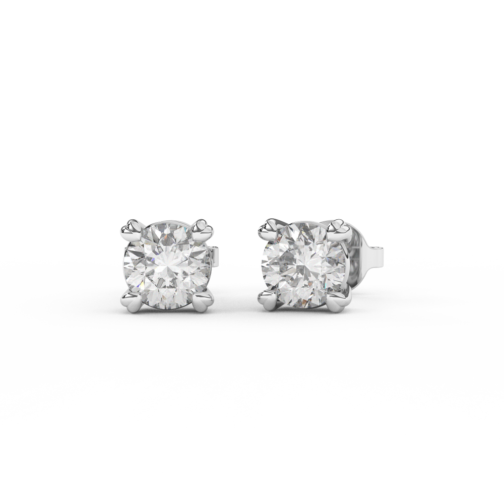 1.00 Carat Certified Natural Diamond Stud Earrings | 14kt Gold