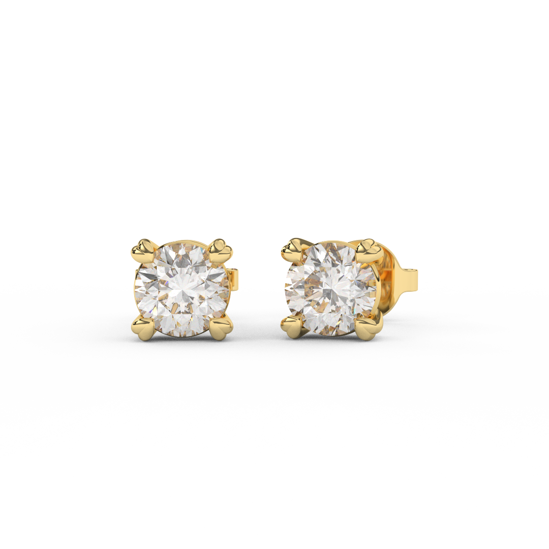 1.00 Carat Certified Natural Diamond Stud Earrings | 14kt Gold - Fehu Jewels