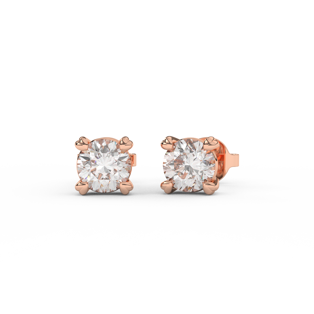 1.00 Carat Certified Natural Diamond Stud Earrings | 14kt Gold - Fehu Jewels