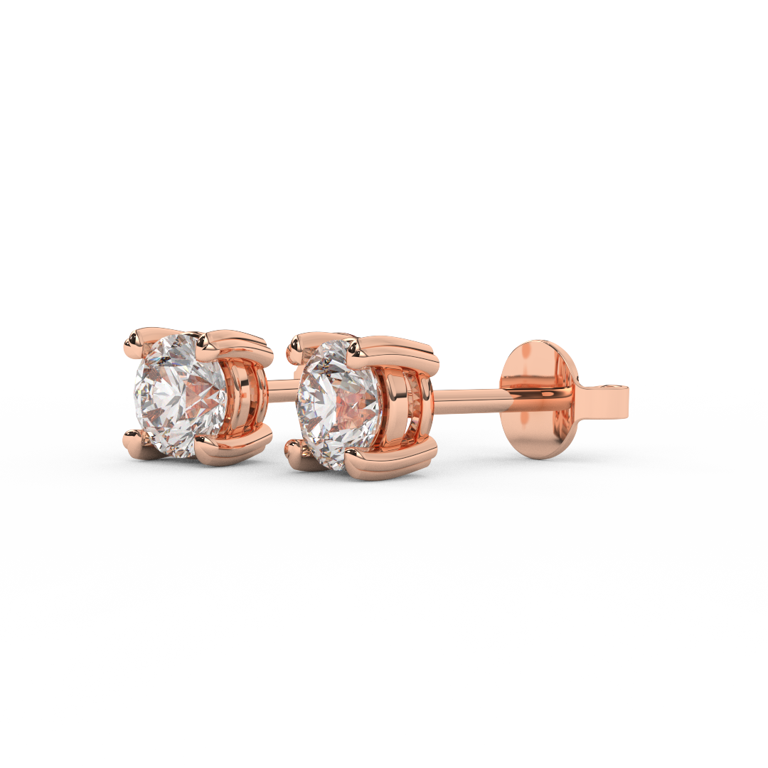 1.00 Carat Certified Natural Diamond Stud Earrings | 14kt Gold - Fehu Jewels