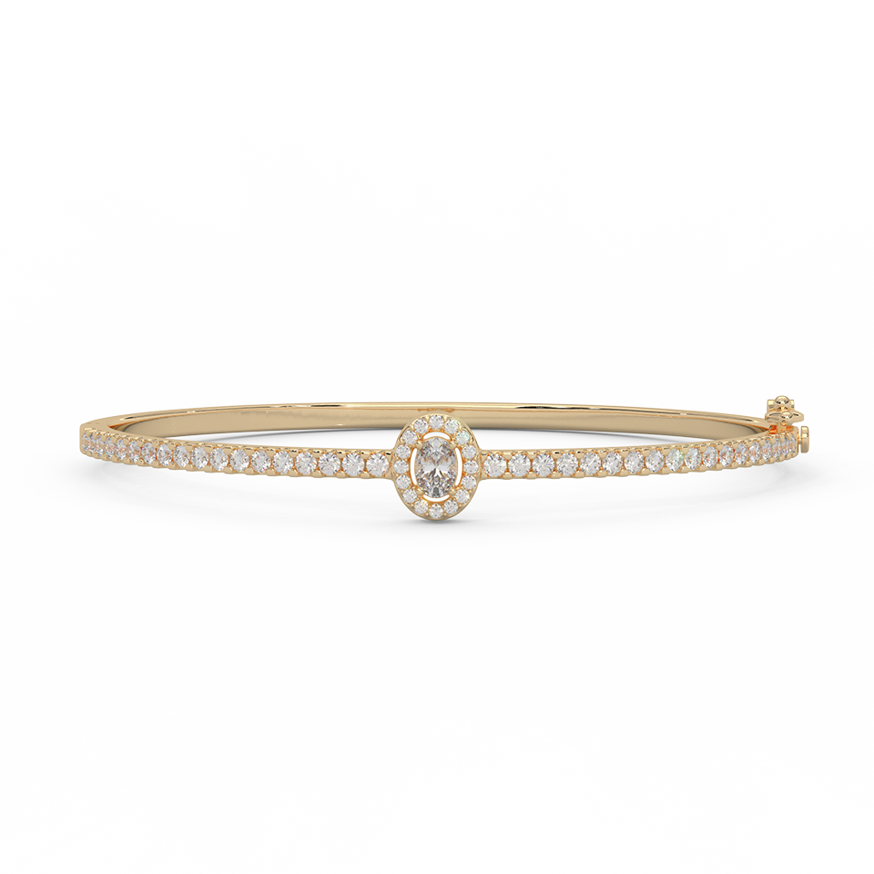 1 1/2 Cttw Certified Diamond Captivating Bangle Bracelet In 14KT Gold - Fehu Jewels