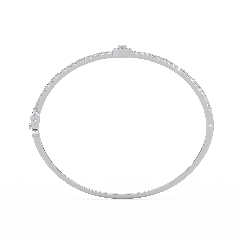 1 1/6 Cttw Certified Diamond Elegant Bangle In 14KT Gold - Fehu Jewels