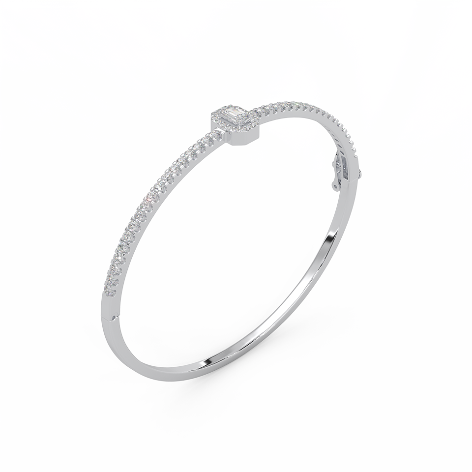 1 1/6 Cttw Certified Diamond Elegant Bangle In 14KT Gold - Fehu Jewels