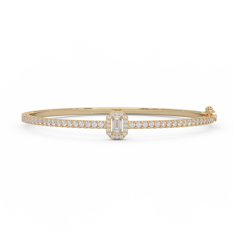 1 1/6 Cttw Certified Diamond Elegant Bangle In 14KT Gold - Fehu Jewels