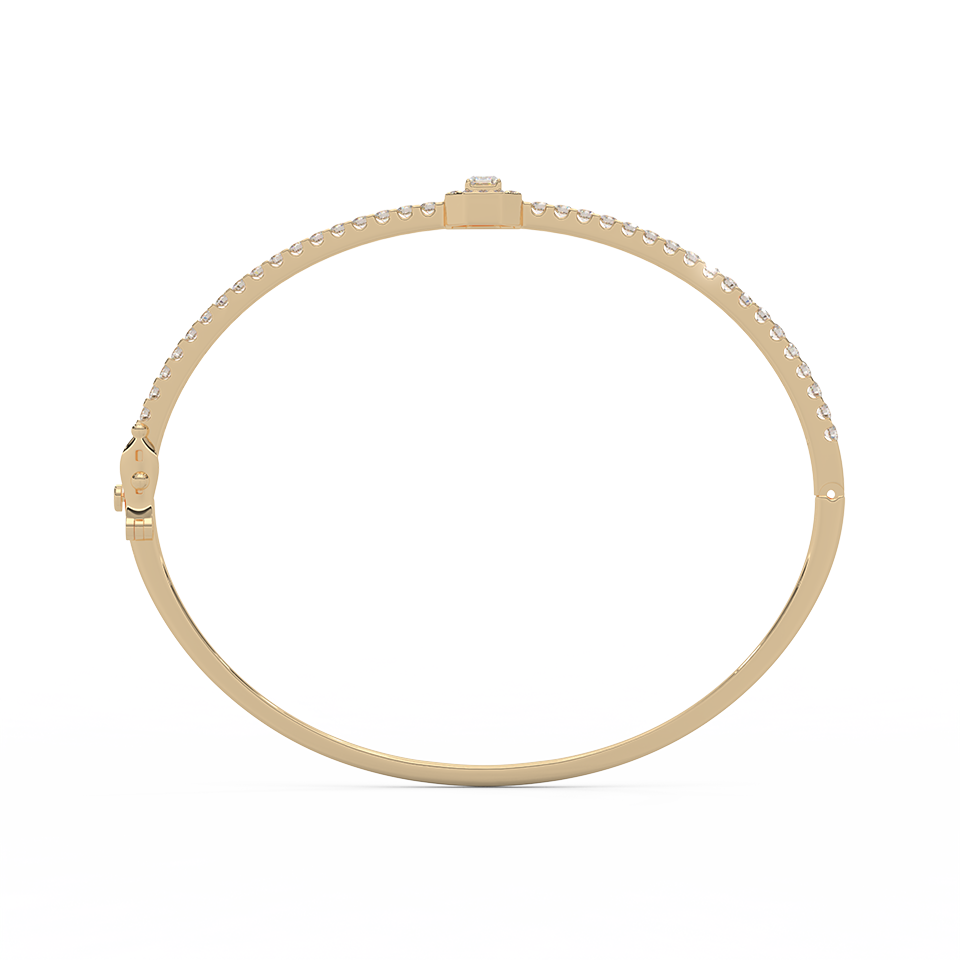 1 1/6 Cttw Certified Diamond Elegant Bangle In 14KT Gold - Fehu Jewels