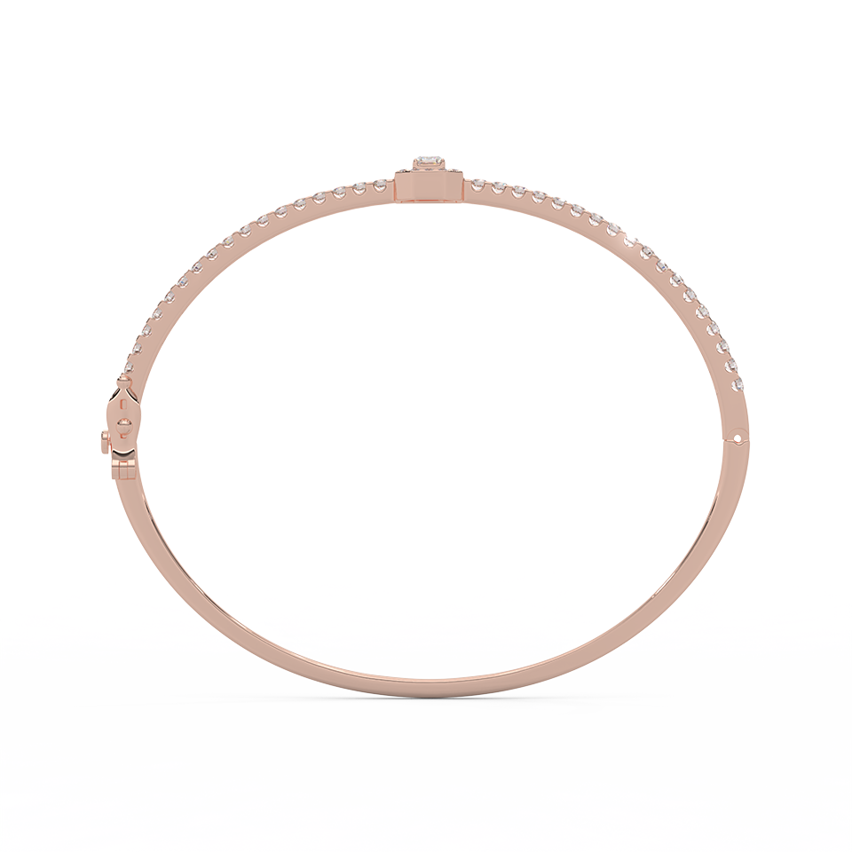 1 1/6 Cttw Certified Diamond Elegant Bangle In 14KT Gold - Fehu Jewels