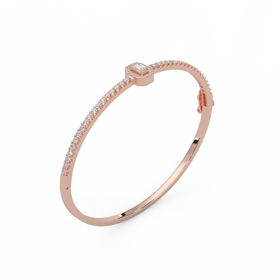 1 1/6 Cttw Certified Diamond Elegant Bangle In 14KT Gold - Fehu Jewels